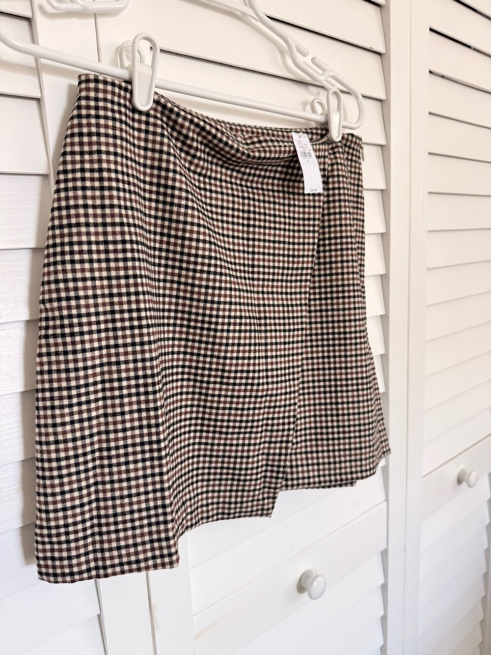 Old Navy Mini Skirt in Black, Brown & Cream Check